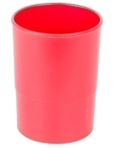 PORTA LAPICES PLASTICO REDONDO ROJO