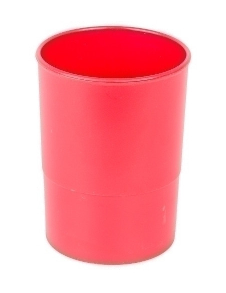 PORTA LAPICES PLASTICO REDONDO ROJO