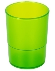 PORTA LAPICES PLASTICO REDONDO TRASLUCIDO KIWI