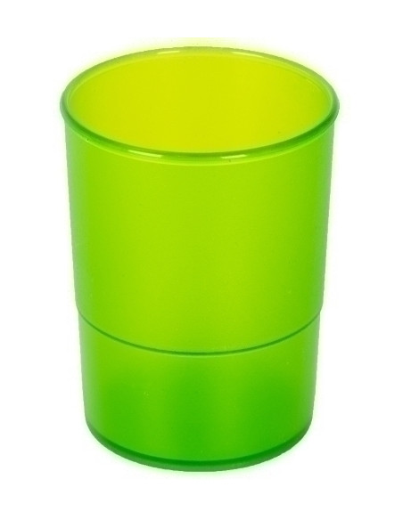 PORTA LAPICES PLASTICO REDONDO TRASLUCIDO KIWI