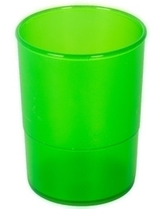 PORTA LAPICES PLASTICO REDONDO TRASLUCIDO VERDE