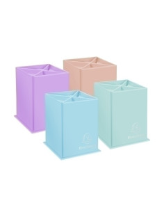 CUBILETE EXACOMPTA AQUAREL CARTON FORRADO 4 COMPARTIMENTOS COLORES SURTIDOS 4 colores coral azul verde y rosa
