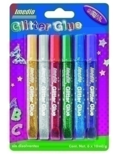 COLA GLITTER GLUE IMEDIO ORIGINAL 6x 10ml