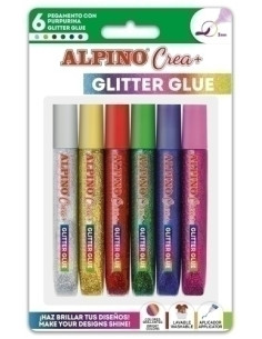 PURPURINA ALPINO COLA tubo JUEGO CREATIVO CLASSIC de 6