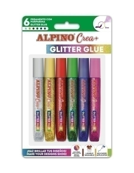 PURPURINA ALPINO COLA tubo JUEGO CREATIVO CLASSIC de 6