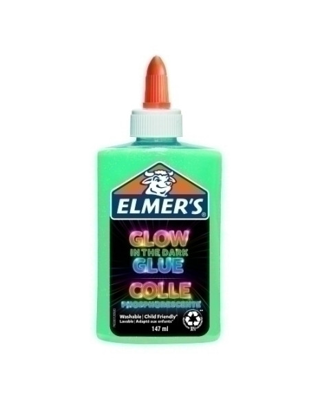 COLA ELMER´S SLIME BRILLA EN LA OSCURIDAD LAVABLE 147 ml AZUL