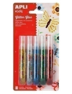 COLA GLITTER GLUE APLI LAPIZ METALIZADO 5x13ml