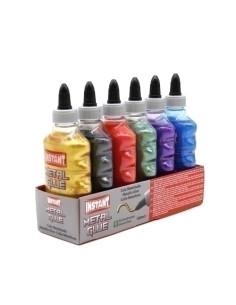 COLA METAL GLUE COLOR INSTANT SURTIDO 180 ml EXPOSITOR DE 6