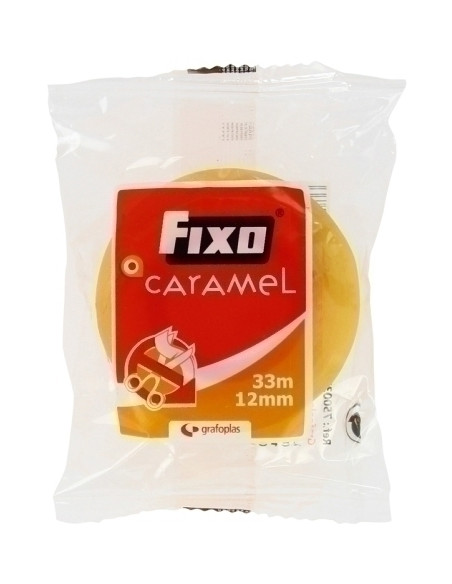 CINTA ADHESIVA FIXO CARAMEL rollo 33x12