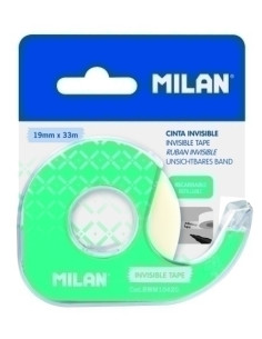 CINTA ADHESIVA MILAN INVISIBLE rollo 33x19 con DISPENSADOR