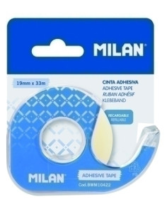 CINTA ADHESIVA MILAN rollo 33x19 con DISPENSADOR