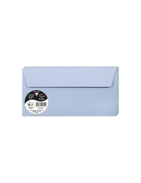 SOBRE CLAIREFONTAINE POLLEN 110x220 120g AZUL LAVANDA PAQUETE DE 20