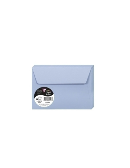 SOBRE CLAIREFONTAINE POLLEN 114x162 120g AZUL LAVANDA PAQUETE DE 20
