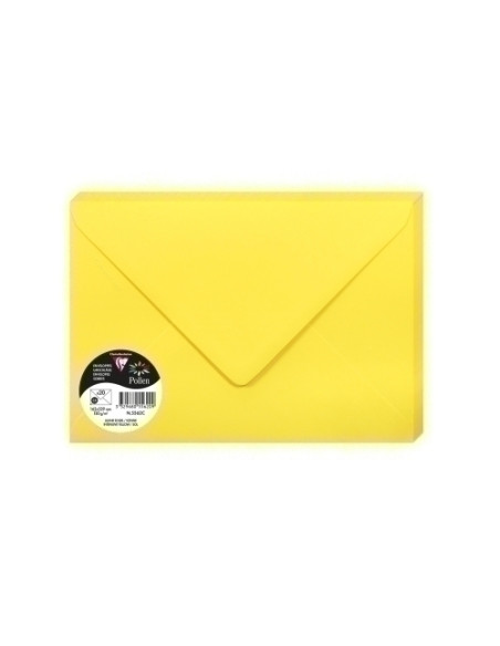 SOBRE CLAIREFONTAINE POLLEN 162x229 120g AMARILLO SOL PAQUETE DE 20