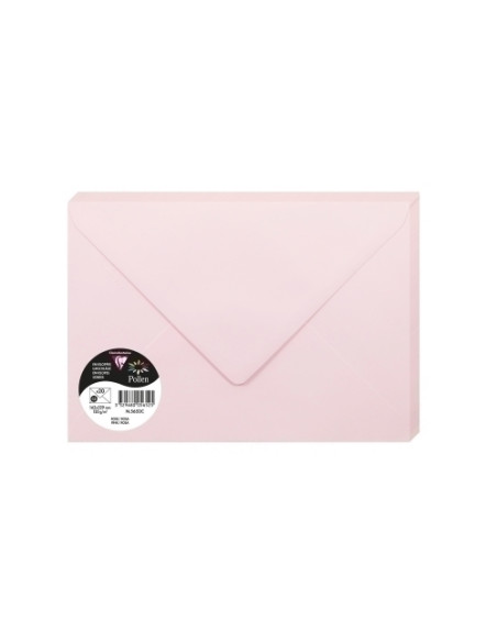 SOBRE CLAIREFONTAINE POLLEN 162x229 120g ROSA PAQUETE DE 20
