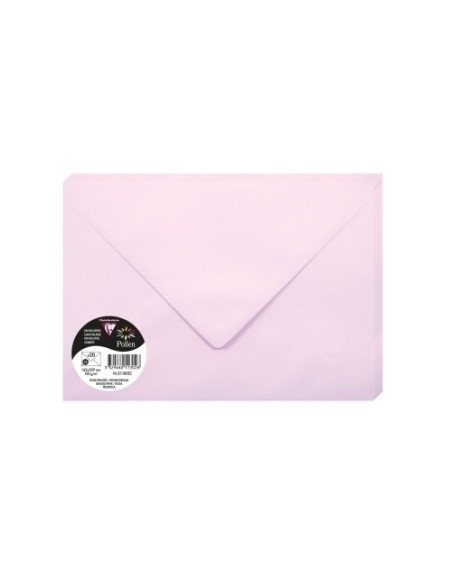 SOBRE CLAIREFONTAINE POLLEN 162x229 120g ROSA PELADILLA PAQUETE DE 20