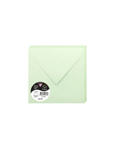 SOBRE CLAIREFONTAINE POLLEN 165x165 120g VERDE PAQUETE DE 20