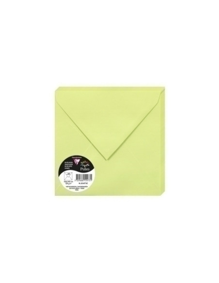 SOBRE CLAIREFONTAINE POLLEN 165x165 120g VERDE YEMA PAQUETE DE 20