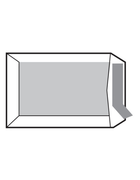 SOBRE-BOLSA DORSO CARTON SAM 260x360 BLANCO 90g SILICONA CAJA de 125