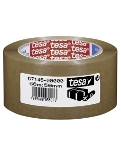 CINTA de EMBALAJE TESA PVC EXTRA FUERTE RUGOSO rollo 66x50 MARRON
