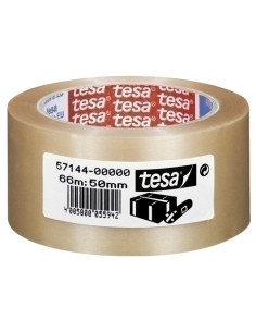 CINTA de EMBALAJE TESA PVC EXTRA FUERTE RUGOSO rollo 66x50 TRANSPARENTE