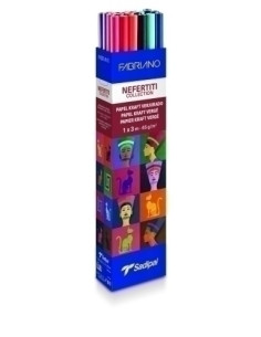 SADIPAL CAJA EXPOSITORA 30 ROLLOS PAPEL KRAFT VERJURADO 65GR 1X3M NEFERTITI COLLECTION NUEVO SURTIDO