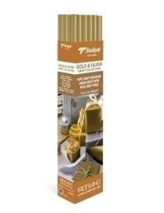 PAPEL de EMBALAR KRAFT ROLLO SADIPAL ORO 1x3 m 60gr EXPOSITOR de 25 ROLLOS