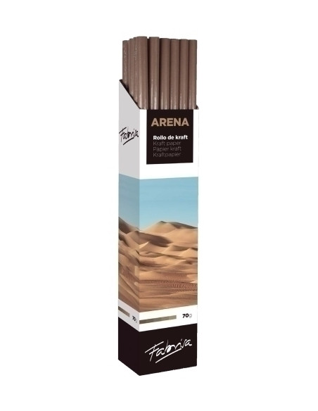 PAPEL de EMBALAR KRAFT ROLLO FABRISA 1x3 MARRON EXPOSITOR DE 30