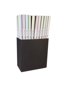PAPEL de REGALO ROLLO CLAIREFONTAINE 07x3 m CAJA de 50 KRAFT TODO AÑO COLORES LISOS PASTEL