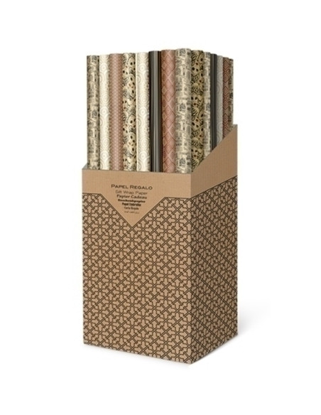 PAPEL de REGALO ROLLO TV 07x15 m CAJA de 60 KRAFT RECICLADO ECO