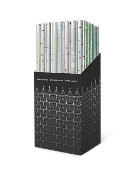 PAPEL de REGALO ROLLO TV 07x15 m CAJA de 60 PP TRANSPARENTE DISEÑO
