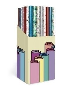 PAPEL de REGALO ROLLO TV 07x2 m CAJA de 60 BASIC TODO AÑO