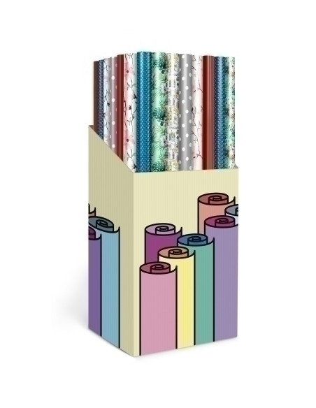 PAPEL de REGALO ROLLO TV 07x2 m CAJA de 60 BASIC TODO AÑO