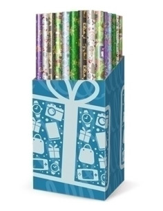 PAPEL de REGALO ROLLO TV 07x2 m CAJA de 60 NAVIDAD