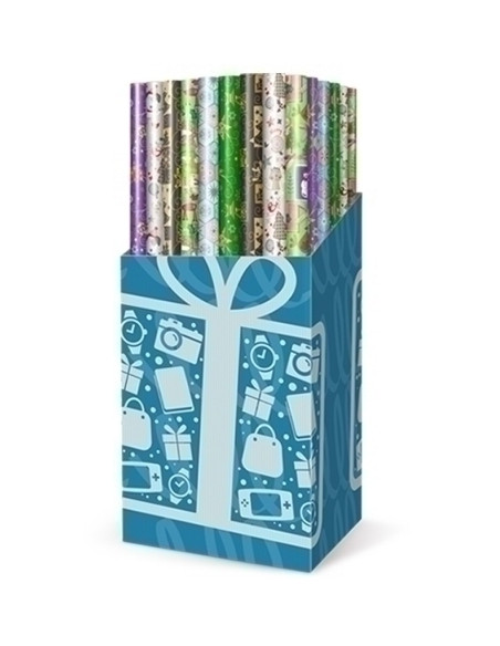 PAPEL de REGALO ROLLO TV 07x2 m CAJA de 60 NAVIDAD