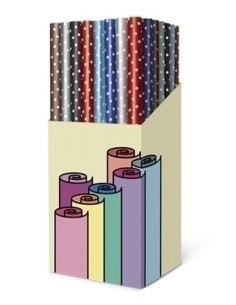 PAPEL de REGALO ROLLO TV 07x2 m DELUX LUNARES CAJA de 60