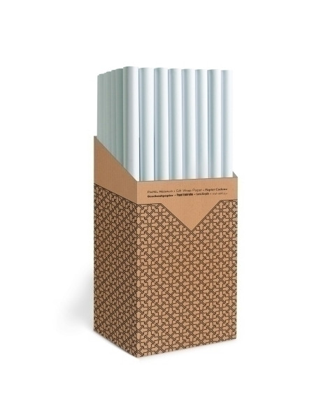 PAPEL de REGALO ROLLO TV 07x3 m CAJA de 60 CELULOSA BLANCO ANONIMO