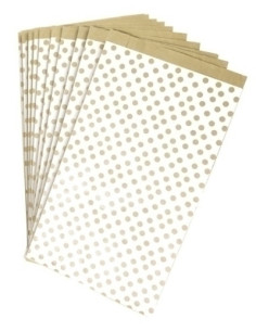 BOLSA de PAPEL CLAIREFONTAINE KRAFT DECORADO SASAS 21x37x7 cm LUNARES FONDO BLANCO PACK DE 50