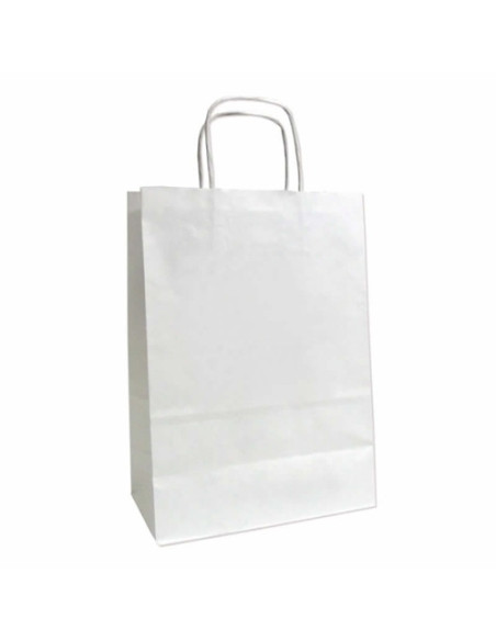 BOLSA de PAPEL ANDINA CELULOSA BLANCA 24x32x10 cm BLANCO PAQUETE de 50
