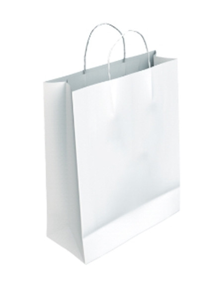 BOLSA de PAPEL ANDINA KRAFT BLANCO 18x24x8 cm BLANCO PAQUETE de 50
