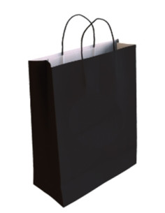 BOLSA de PAPEL ANDINA KRAFT BLANCO 18x24x8 cm NEGRO PAQUETE de 50