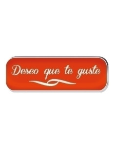 ETIQUETAS REGALO ADH HOLOGRAFICAS ROLLO  250 uds 45x15  DESEO QUE TE GUSTE  ROJO