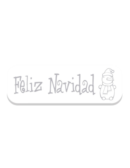 ETIQUETAS REGALO ADH HOLOGRAFICAS ROLLO  250 uds 45x15  FELIZ NAVIDAD  BLANCO