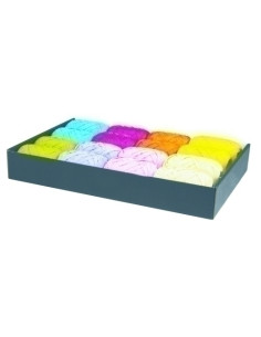 RAFIA CINTA ROLLO CLAIREFONTAINE 13 mm x 20 m SURTIDO COLORES TENDENCIA CAJA DE 16 8 col