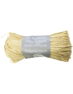 RAFIA CINTA ROLLO CLAIREFONTAINE 50 g CAJA de 8 KRAFT NATURAL