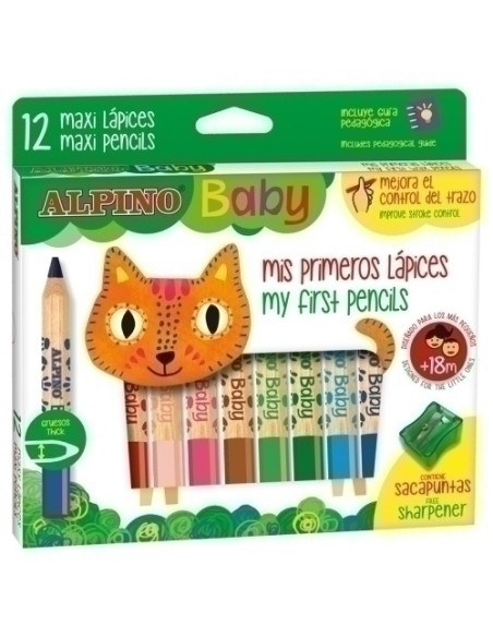 LAPICES de COLORES ALPINO BABY estuche de 12