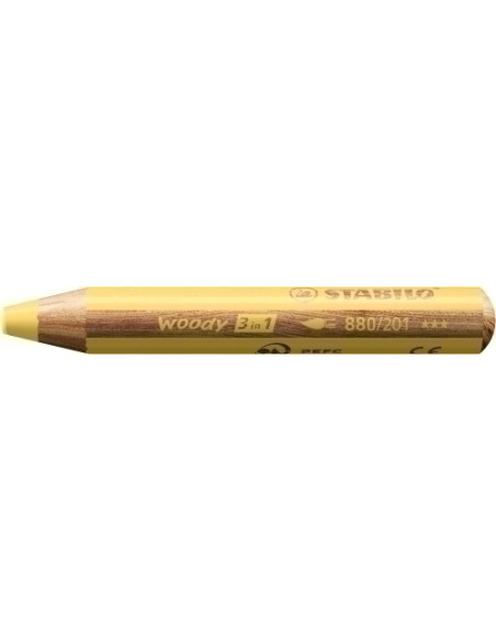 LAPICES de COLORES STABILO WOODY 3 en 1 PASTEL AMARILLO ESTUCHE DE 5