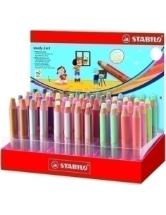 LAPICES de COLORES STABILO WOODY 3 en 1 PASTEL EXPOSITOR DE 48