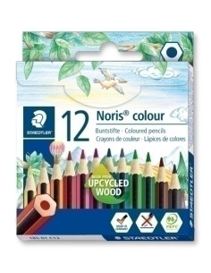 LAPICES de COLORES STAEDTLER 185 NORIS COLOUR WOPEX CORTOS estuche de 12