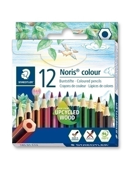 LAPICES de COLORES STAEDTLER 185 NORIS COLOUR WOPEX CORTOS estuche de 12